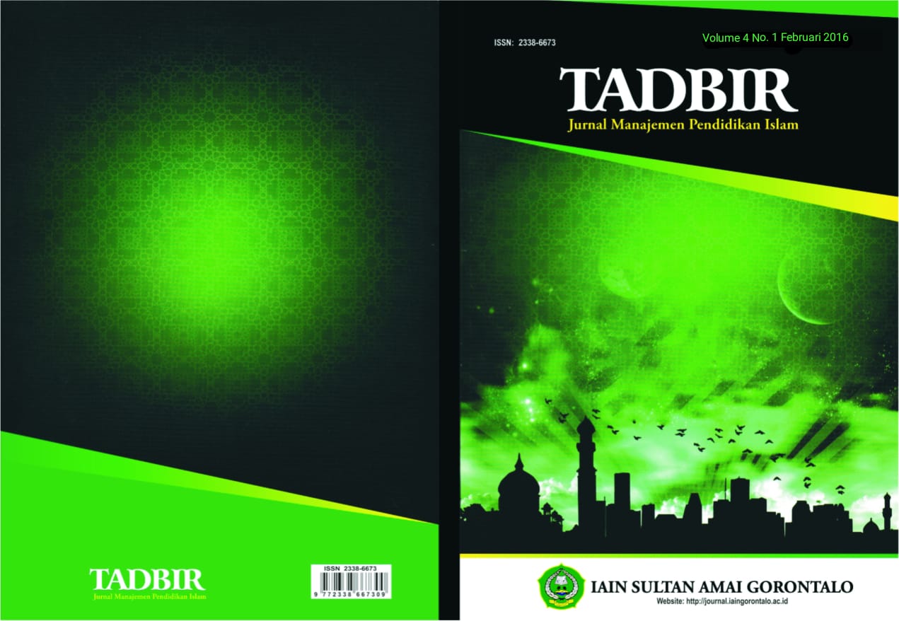					View Vol. 4 No. 1 (2016): Tadbir: Jurnal Manajemen Pendidikan Islam
				